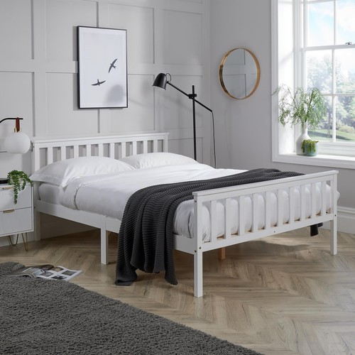 Doppelbett weiß holz fuß - doppelbett,