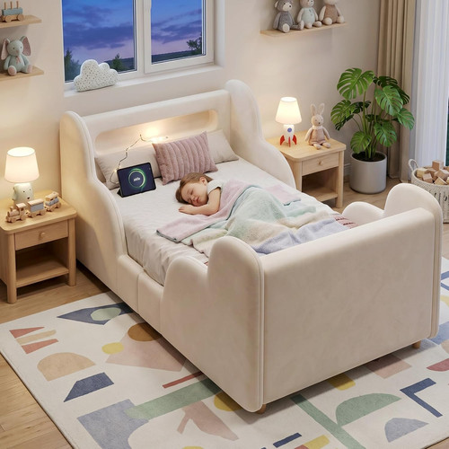 Fuß einzelbett beige - einzelbett, beige!sale
