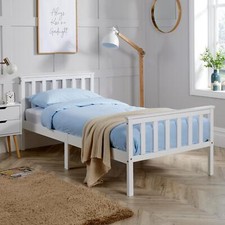 Einzelbett Weiß Holz 3 Fuß